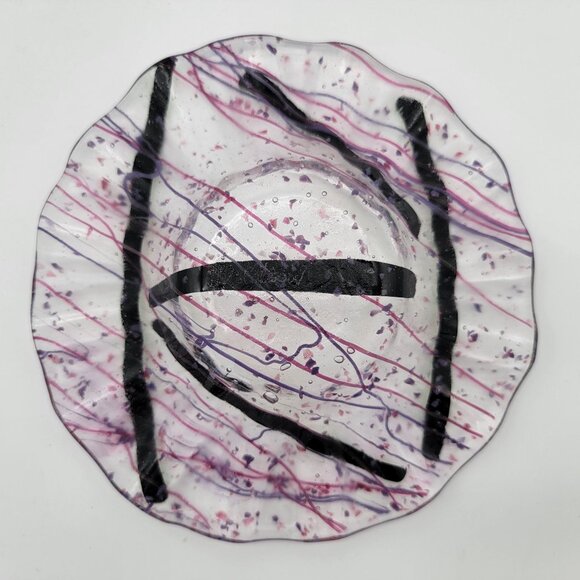 Marilyn Catlow Signed Fused Art Glass Bowl - Picture 2 of 5